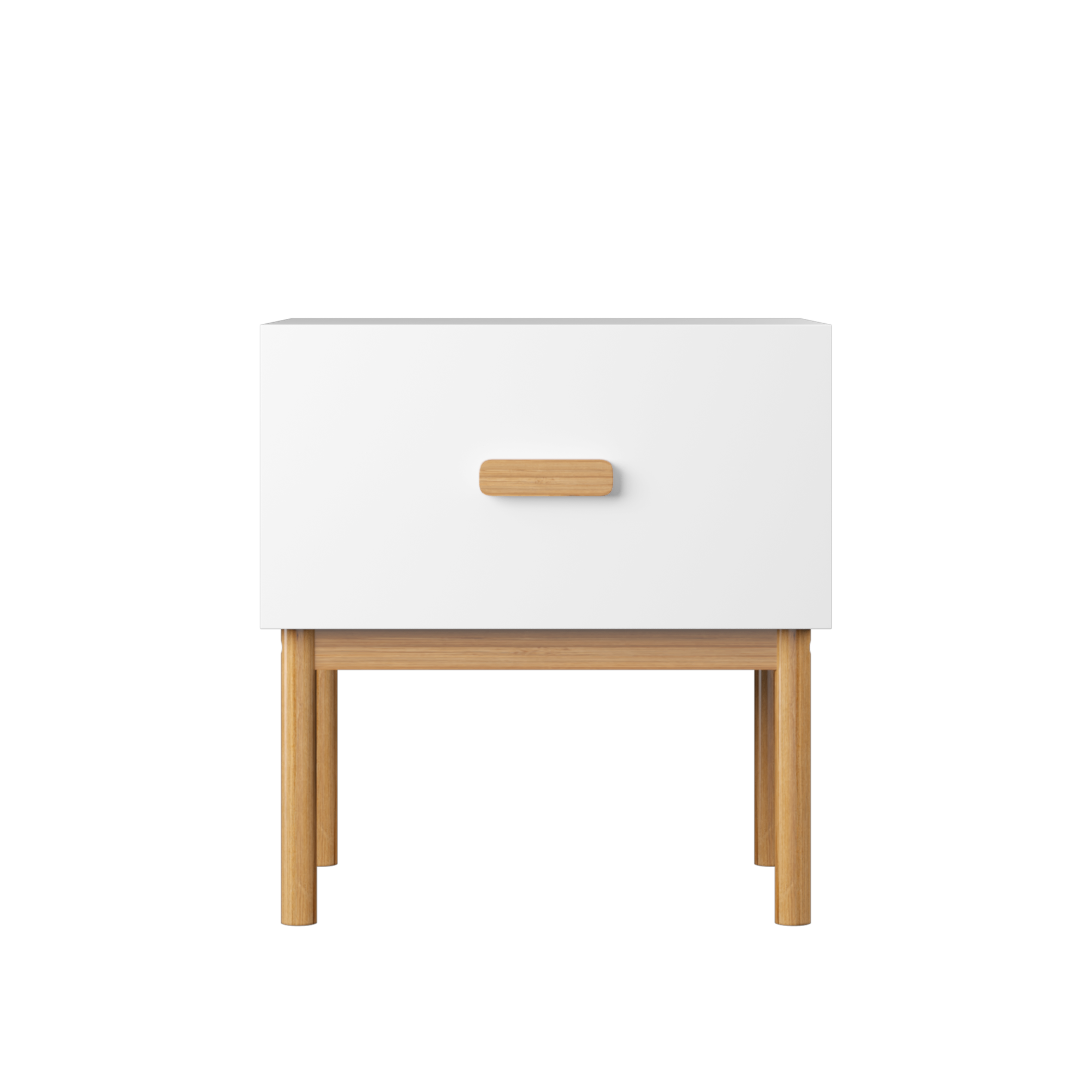 19.7" Modern White Nightstand with Drawer