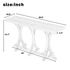 60" Farmhouse Console Table with Oak Veneer Top