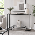 Modern 2-Tier Glass Console Table