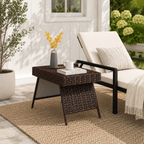 Folding Outdoor Rattan Side Table