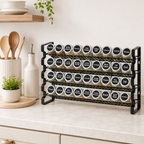 4-Tier Spice Rack Organizer with 36 Glass Jars
