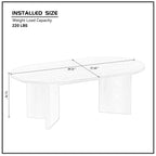 39" Modern Oval Coffee Table with Pedestal Base