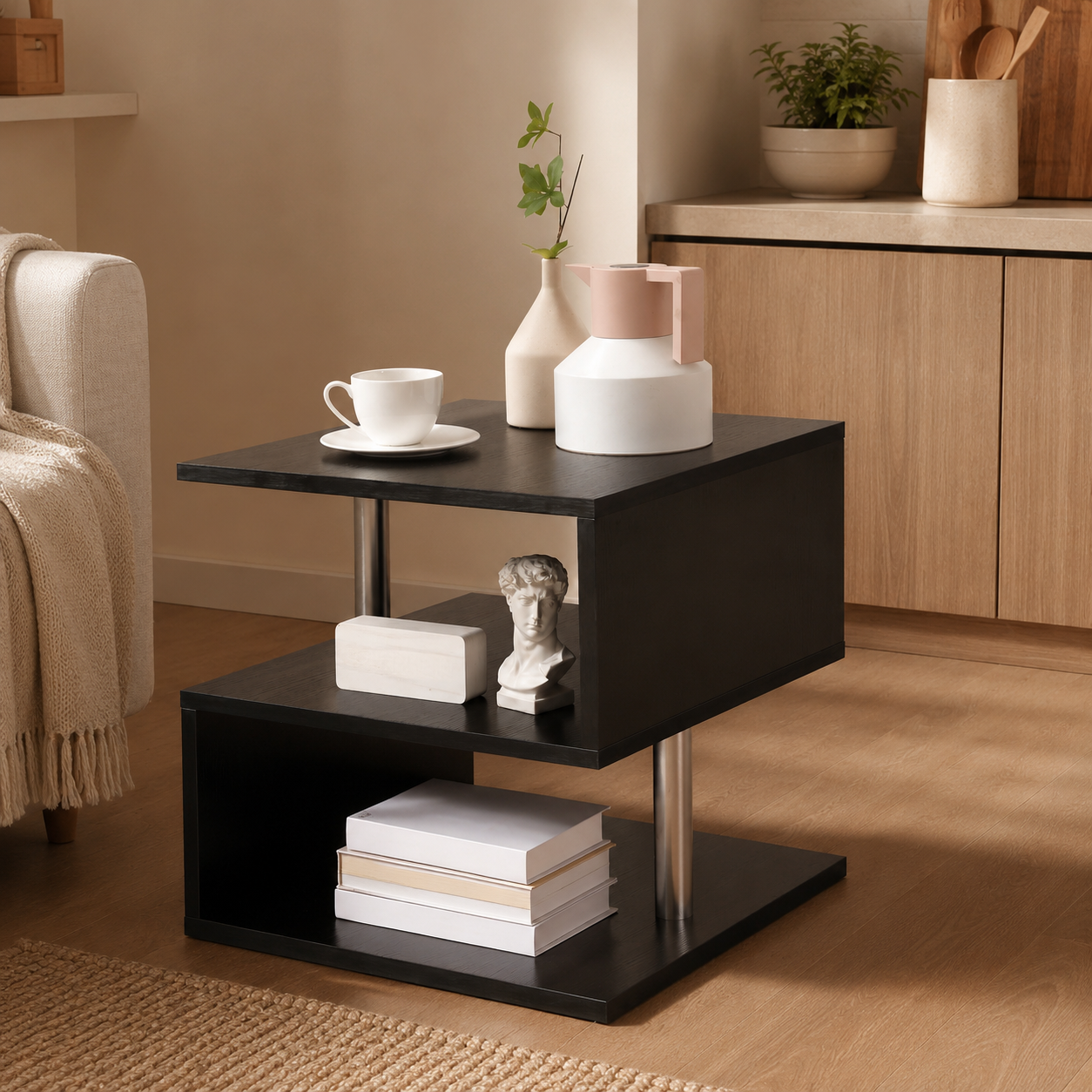 Modern S-Shaped Accent Side Table