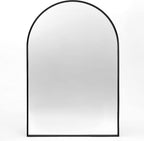 36" Arched Wall Mirror with Black Aluminum Frame