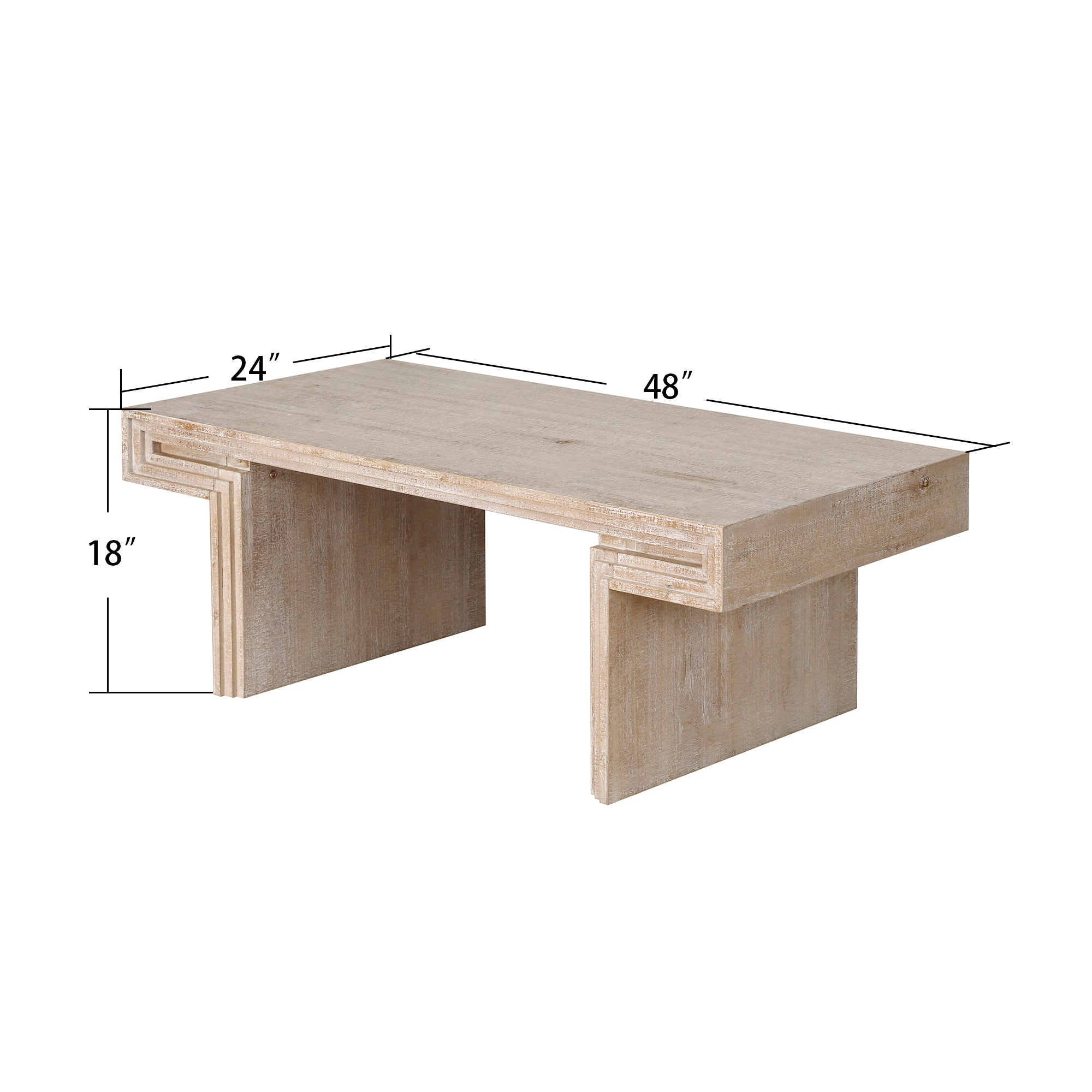 48" Vintage Industrial Coffee Table with Double-Tier Storage