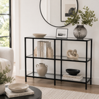 Modern 3-Tier Glass Console Table