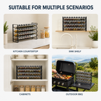 4-Tier Spice Rack Organizer with 36 Glass Jars