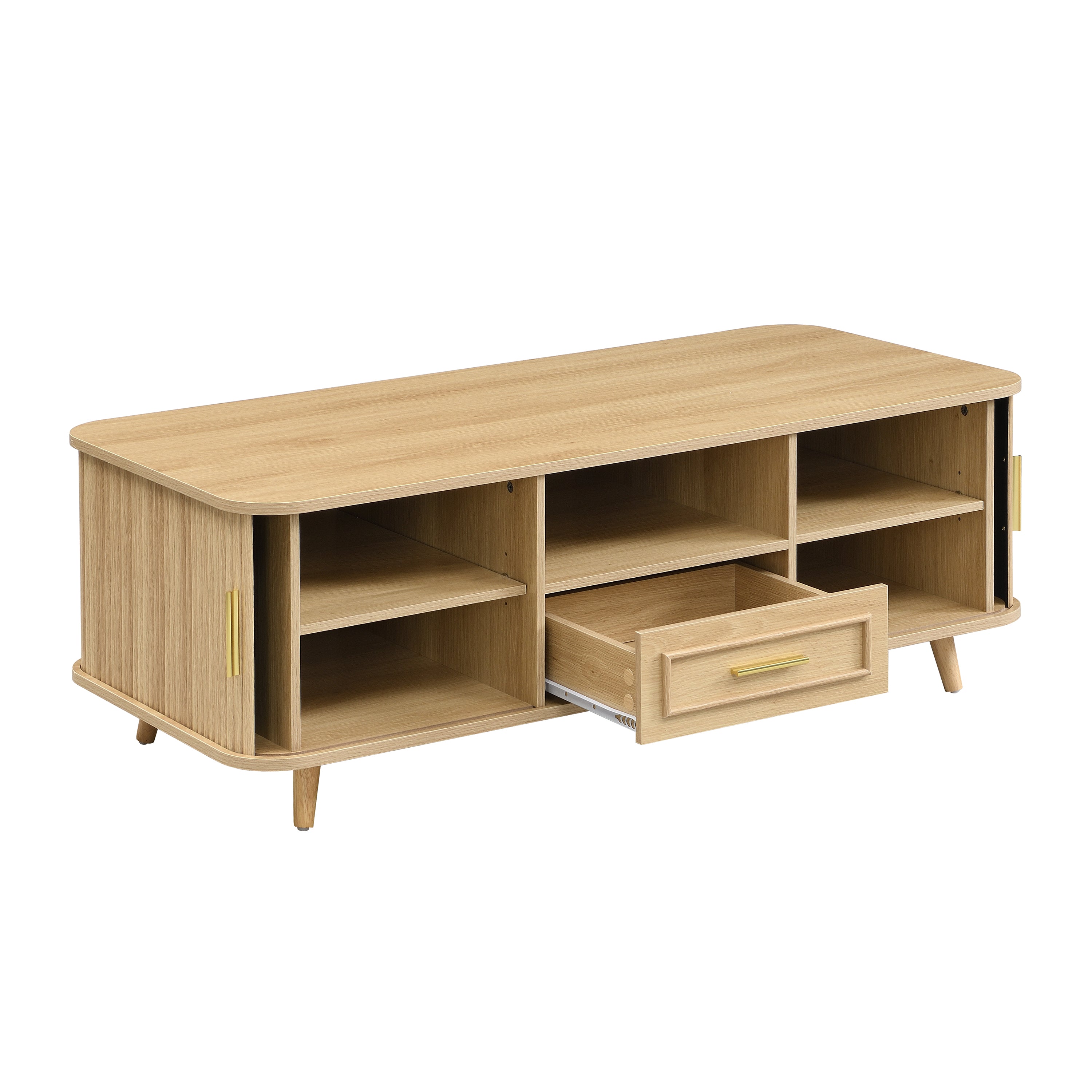 47" Mid-Century Modern Coffee Table with Hidden Storage