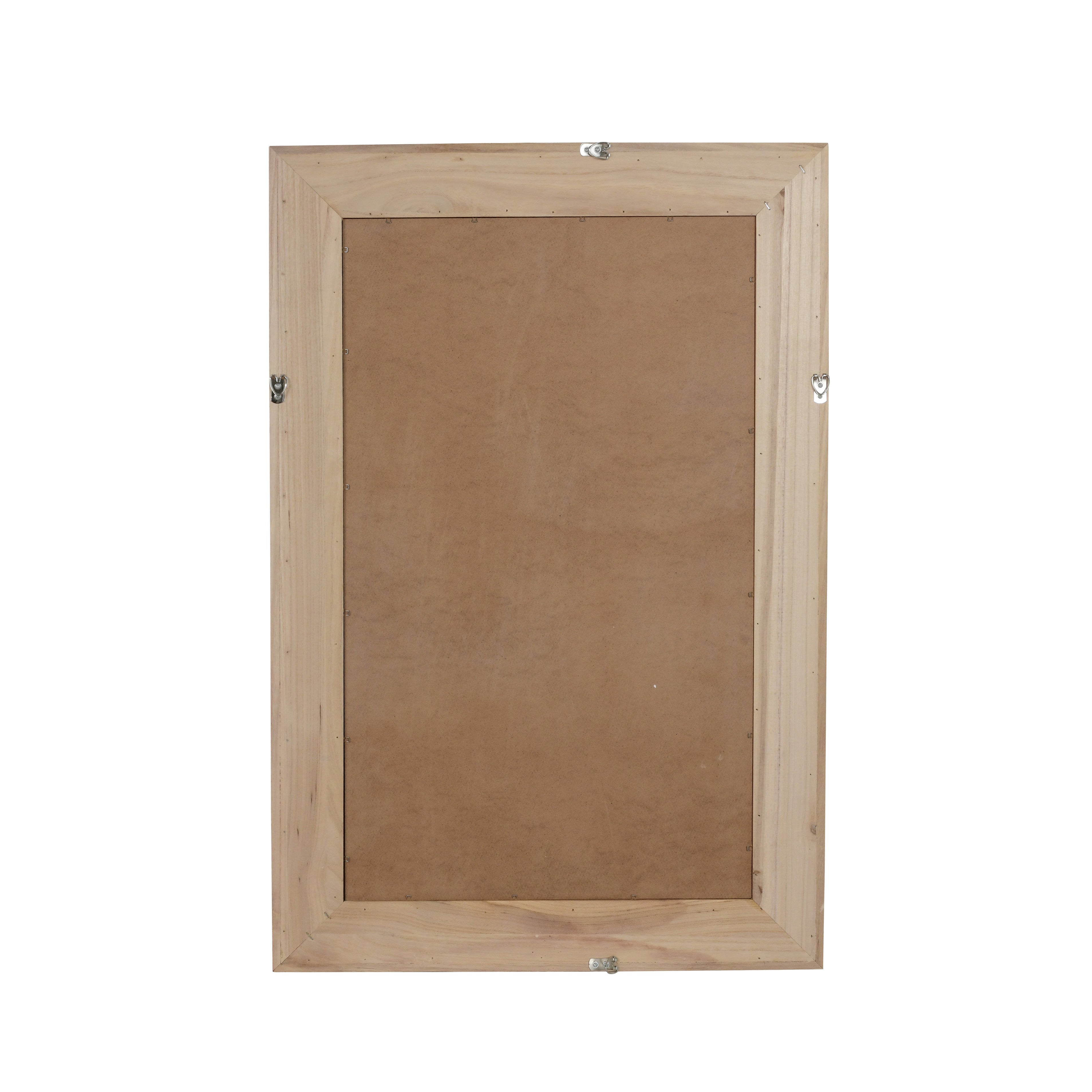 36" Rattan Solid Wood Wall Mirro