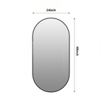 48" Wall Mirror with Black Metal Frame