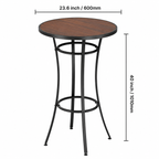 Round Outdoor Bar Table with Steel Frame