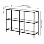 Modern 3-Tier Glass Console Table