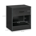 Modern Side Table with Drawer & Storage Shelf