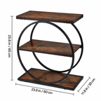 3-Tier Narrow Side Table with Open Storage Shelves