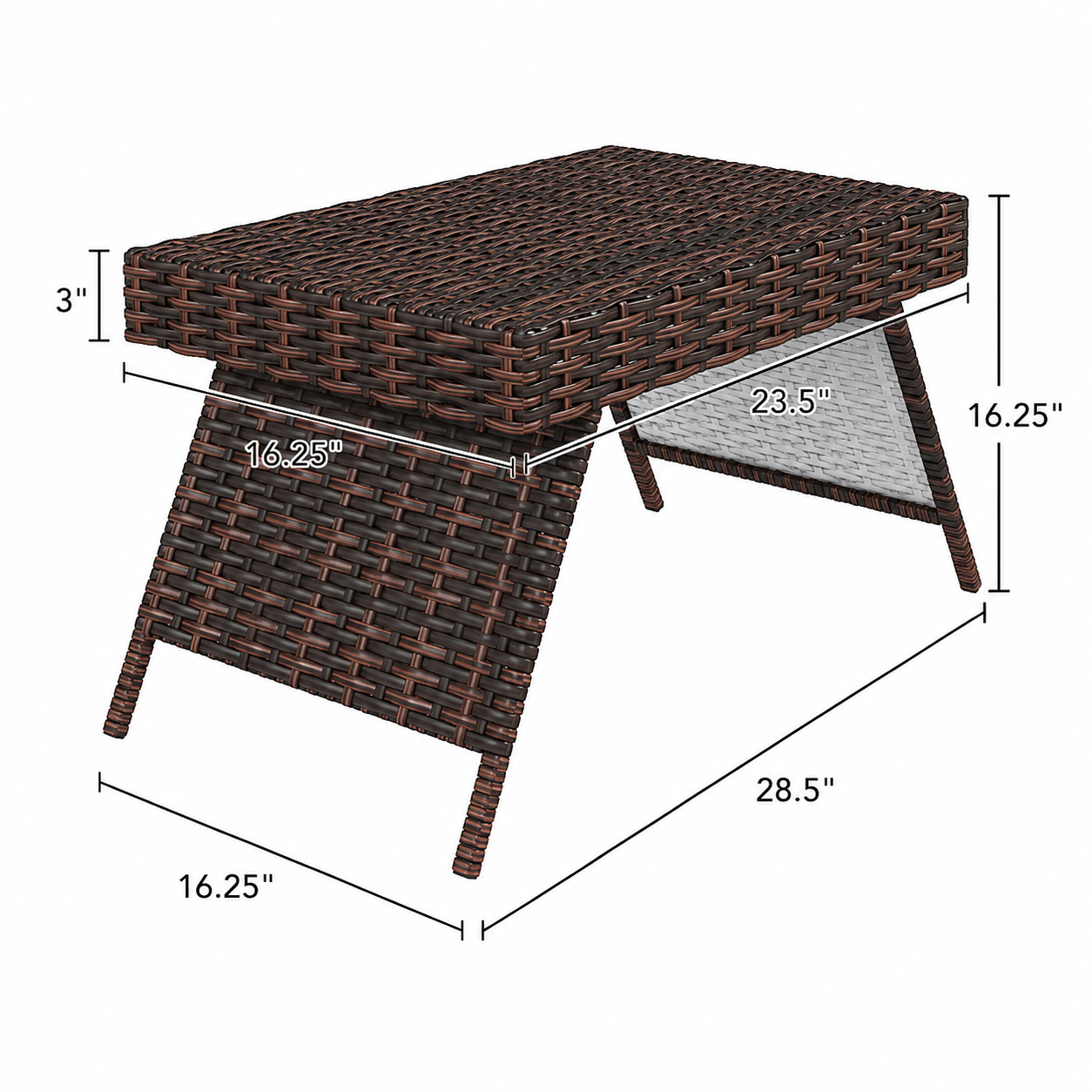 Folding Outdoor Rattan Side Table