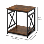 Square End Table with Open Storage Shelf