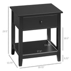 Modern Side Table with Drawer & Storage Shelf