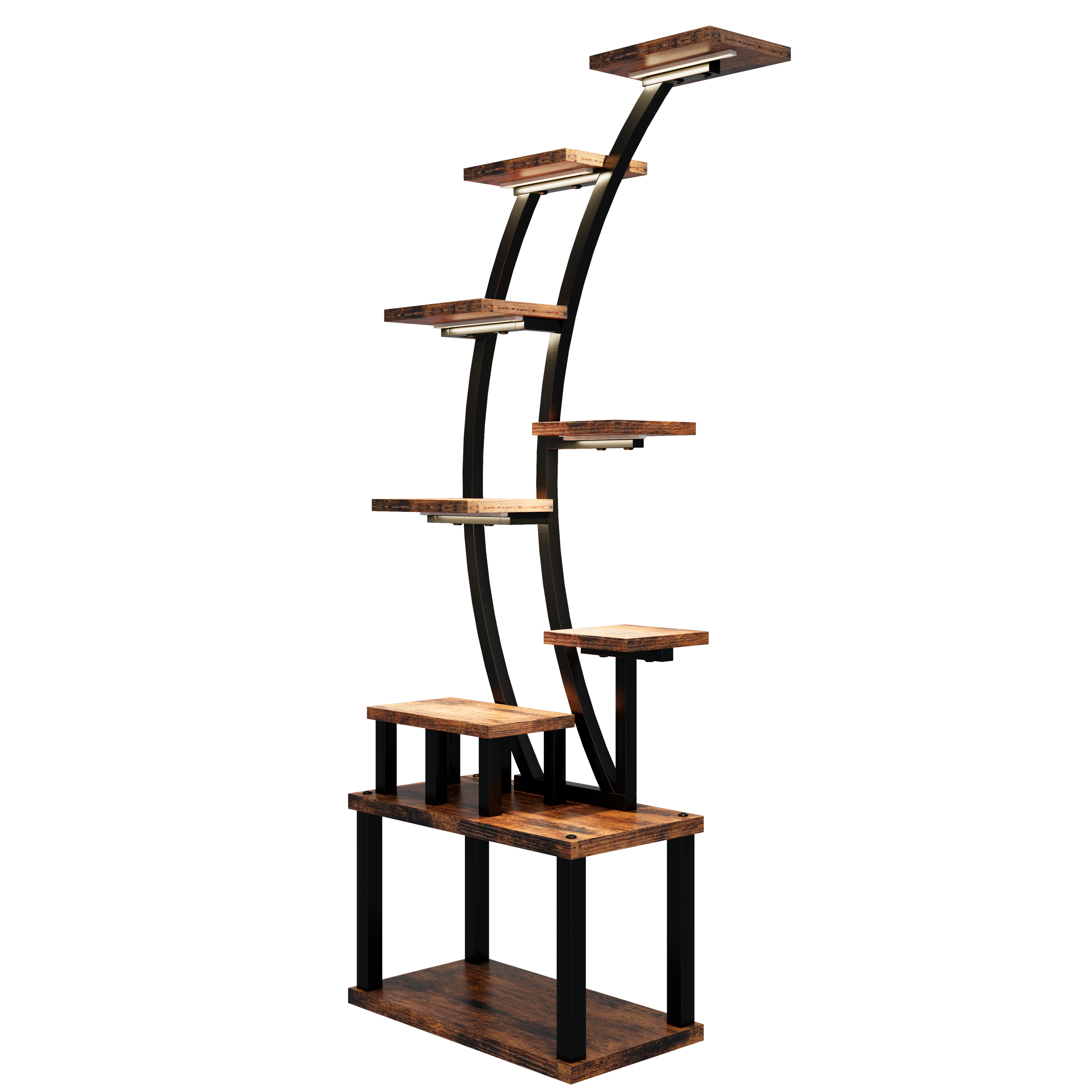 63.6" 9-Tier Indoor Plant Stand with LED Grow Lights