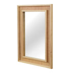 36" Rattan Solid Wood Wall Mirro