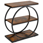 3-Tier Narrow Side Table with Open Storage Shelves