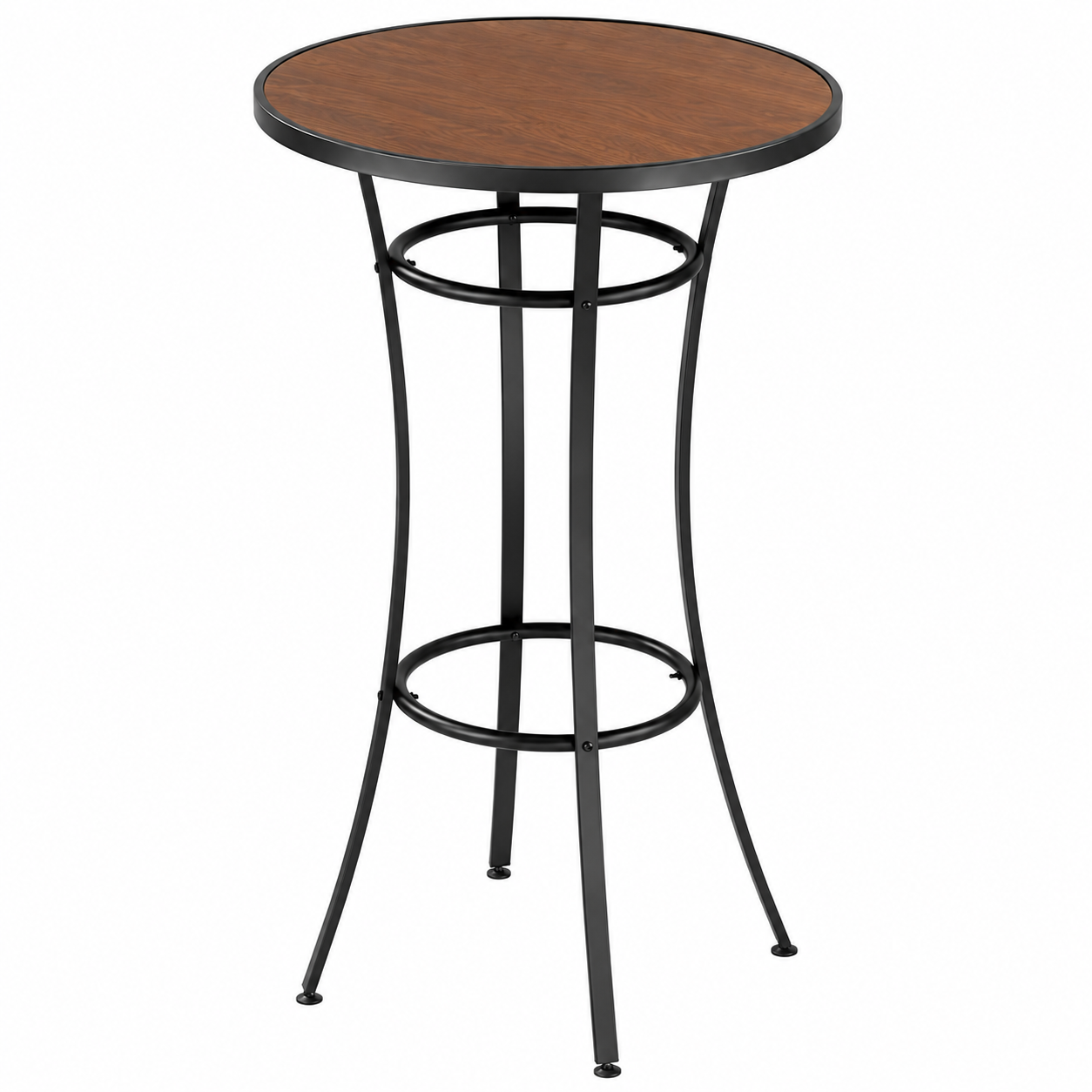 Round Outdoor Bar Table with Steel Frame