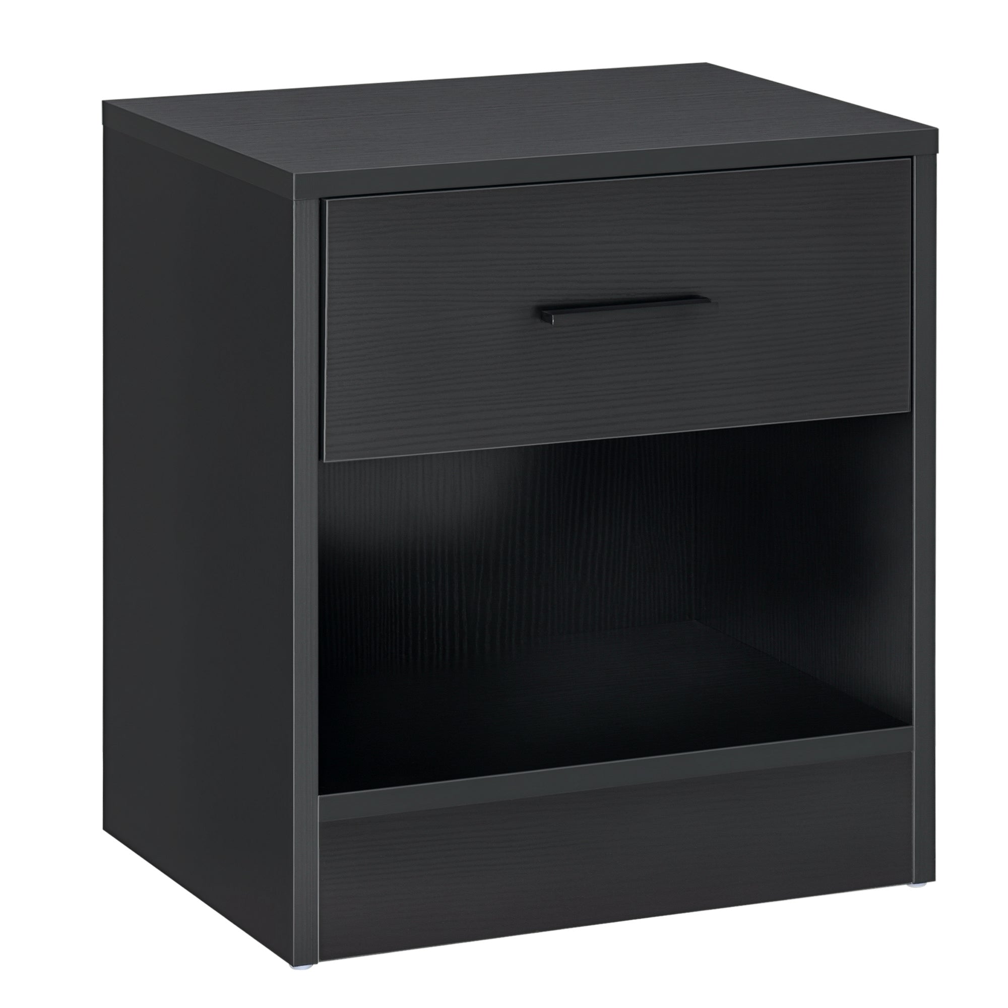 Modern Side Table with Drawer & Storage Shelf
