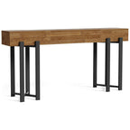 63" Industrial Console Table with Metal Frame