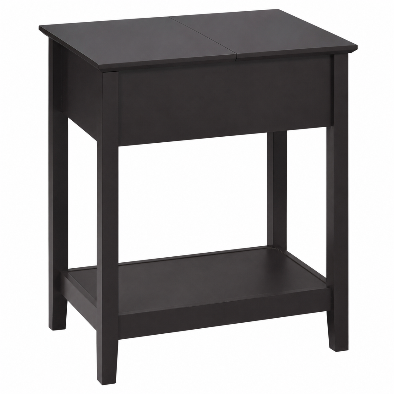 Narrow End Table with Flip-Top Storage
