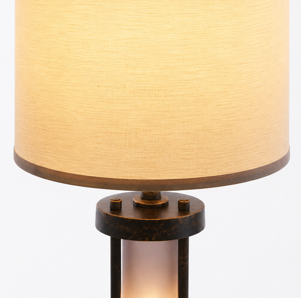 Industrial Dual-Light Accent Table Lamps with USB Charging (Set of 2)