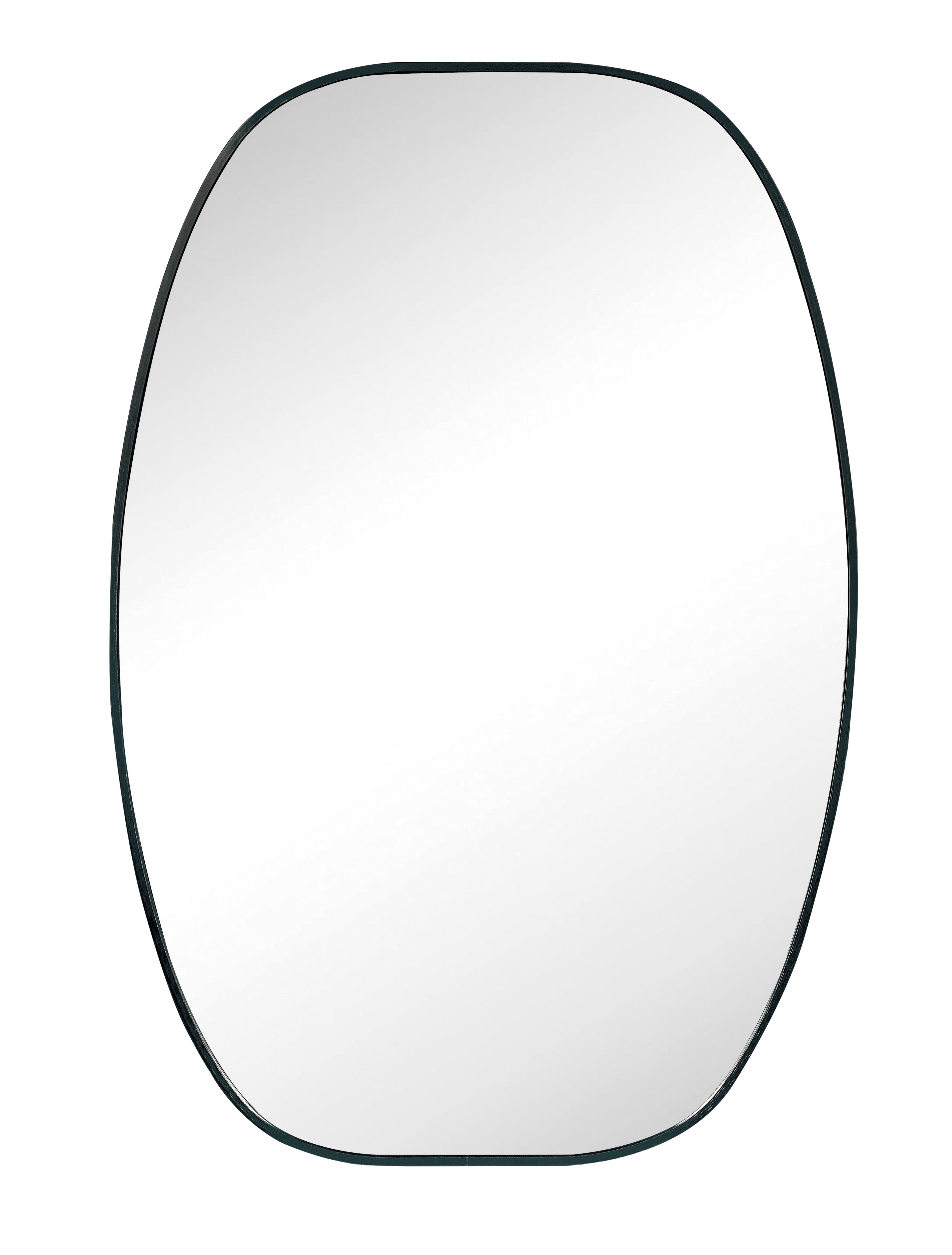 24×36" Oval Black Metal Bathroom Mirror