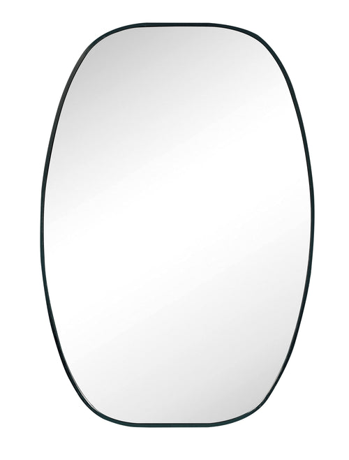 24×36" Oval Black Metal Bathroom Mirror