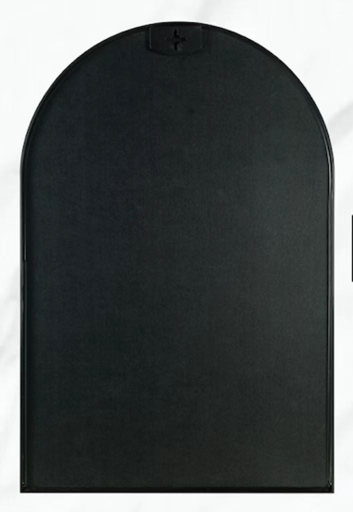36" Arched Wall Mirror with Black Aluminum Frame