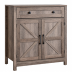 Farmhouse Coffee Bar Cabinet with Sliding Barn Doors