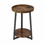 Round End Table with USB & AC Charging Station