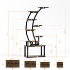 63.6" 9-Tier Indoor Plant Stand with LED Grow Lights