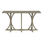 60" Farmhouse Console Table with Oak Veneer Top