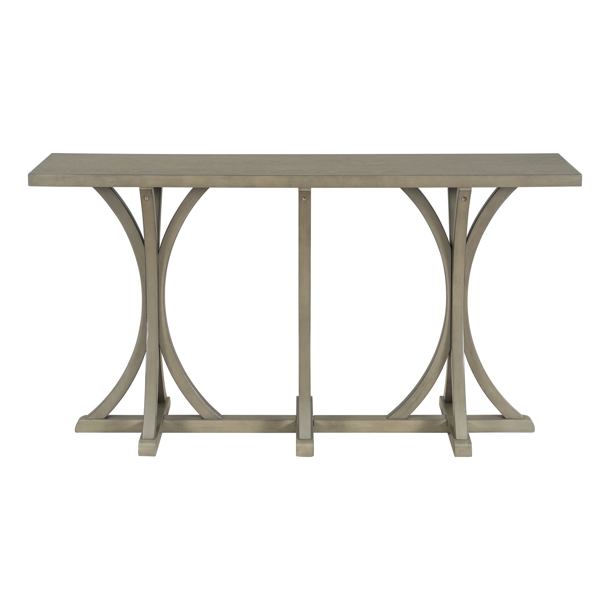 60" Farmhouse Console Table with Oak Veneer Top
