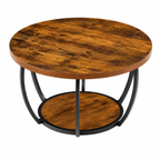 Modern Round Coffee Table with Open Shelf