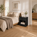 Modern Side Table with Drawer & Storage Shelf