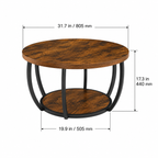 Modern Round Coffee Table with Open Shelf