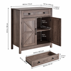 Farmhouse Coffee Bar Cabinet with Sliding Barn Doors