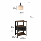 Floor Lamp End Table with Drawer & Charging Station