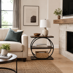 3-Tier Narrow Side Table with Open Storage Shelves