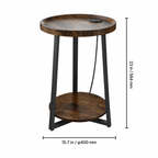 Round End Table with USB & AC Charging Station