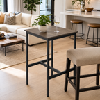 Modern Pub Table with Wood-Look Top