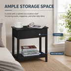 Narrow End Table with Flip-Top Storage