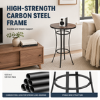 Round Outdoor Bar Table with Steel Frame