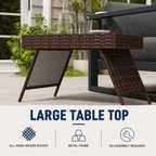 Folding Outdoor Rattan Side Table