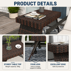 Folding Outdoor Rattan Side Table