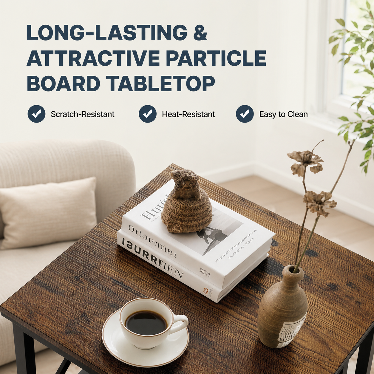 Square End Table with Open Storage Shelf
